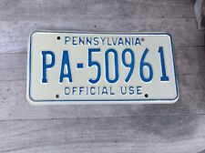Pennsylvania Official Use Vintage License Plate PA-50961 SUPER CLEAN  picture