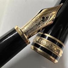 NEAR MINT Montblanc Meisterstuck Fountain Pen 14K Gold-Coated Clip EF Nib, Black picture