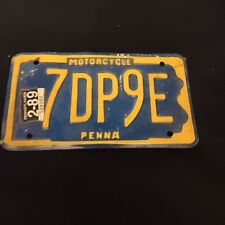 Vintage Pa Motorcycle License Plate. 1989 picture