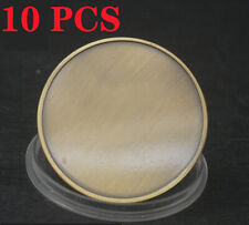 10Pcs Blank Brass Challenge Coin Commemorative Collection Laser Engravable 40mm picture
