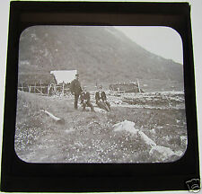 Glass Magic lantern slide AN EDWARDIAN COUPLE IN THE MOORS SCOTLAND ? picture