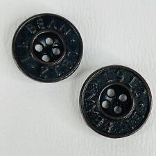 2 LL Bean Replacement Metal 4 Hole Flat Buttons, Bronze 9/16
