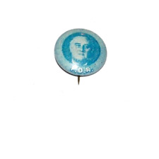 1936 Franklin D. Roosevelt FDR campaign pin pinback button political PRESIDENT picture