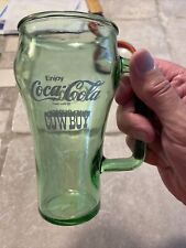Vintage Coca Cola Coke Green Cowboy Glass Whataburger Cup Mug picture