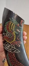 Carved Horn Flying Dragon Vintage Colored Magnificent picture