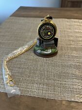 John Deere Pocket Watch Tractor Model B Franklin Mint Collectible on Stand picture