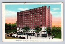 Washington DC, Ambassador Hotel Advertising Antique, Vintage Souvenir Postcard picture