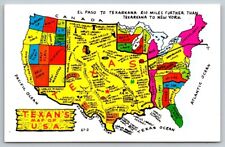 Texan's Map of The USA - Postcard picture