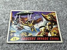 Genuine 1962 Mars Attacks Topps Bubbles  Card - #15 Saucers Invade China picture