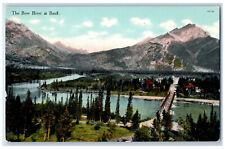 c1910 The Bow River Mountain at Banff Alberta Canada Vintage Postcard picture