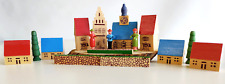 16 Vtg Wood Erzgebirge?? Village Miniatures Homes Churches Stores Roads & People picture