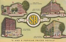 Advertising S and R Popular Priced Hotels Teich Linen Postcard Vintage Post Card picture
