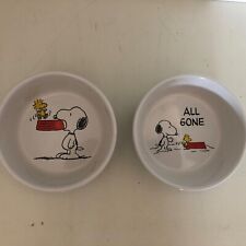Lot 2 Vintage Gibson Overseas Peanuts Dog Dishes picture
