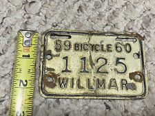 1959 1960 Bicycle License Plate Willmar picture