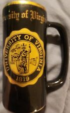 University Of Virginia Tall Slim Decorative Mug with School Crest Logo Black  picture