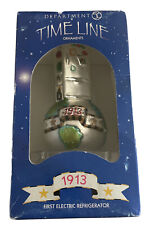 Vintage DEPARTMENT 56 TIMELINE ORNAMENT “1913 First Electric Refrigerator” New picture