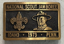 BSA Max Silber 1973 National Jamboree Boy Scout Belt Buckle EXCELLENT Condition picture