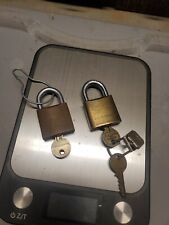 2 Vintage Brass Chicago Lock Co Pad Locks With Keys Nice picture