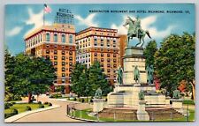 Postcard Washington Monument & Hotel Richmond VA picture