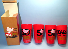 50th Anniversary Woodstock Plastic Cups (4ct) 16 oz Retro Red 1969-2019 NIB picture
