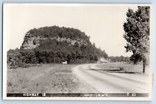 Mauston Wisconsin WI Postcard RPPC Photo Highway 12 Road Scene Cars 1953 Vintage picture