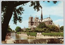 Paris France, Apse of Notre Dame Cathedral, Vintage Postcard picture