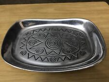 The Wilton Co. RWP Pewter Serving Dish Bread Tray With Star And Curley Cues picture