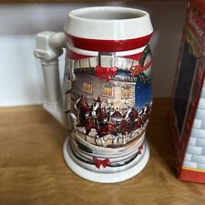 2001 Anheuser Busch Budweiser Holiday Stein “Holiday At The Capitol” IN BOX picture