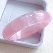 Genuine Natural Pink Rose Quartz Crystal Round Fashion Woman Bangle 56mm AAAAA picture