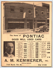 1937 PONTIAC DEALERSHIP  KEMMERER AD 7th St. Allentown PA 8