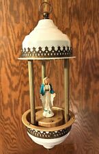 Vintage 70’s Hanging Oil Rain Swag Lamp Virgin Mary Madonna 17” picture