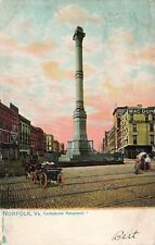 1906 VIRGINIA RAPHAEL TUCK POSTCARD: VIEW OF CONFEDERATE MONUMENT NORFOLK, VA picture