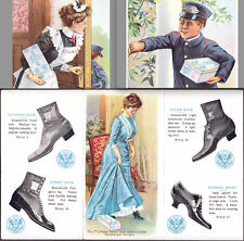 Fabulous Folder c 1899 Patrician Shoe Mistress Maid Messenger Lynn MA Trade Card picture