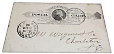 1892 ACL ATLANTIC COAST LINE RAILROAD WILMINGTON & JACKSONVILLE RPO POST CARD picture