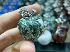 1pc Natural Green sea emerald Quartz hand Carved apple crystal Reiki healing picture