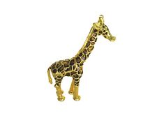 Bejeweled Giraffe Hinged Metal Enameled Rhinestone Trinket box picture