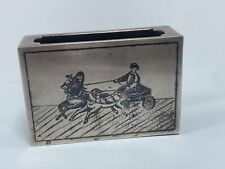 Adntique Rare 1900s Russian Imperial 875 Silver & Niello Match Holder/Box R15 picture