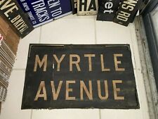 NY NYC SUBWAY ROLL SIGN 1936 BMT MYRTLE AVENUE BROOKLYN MANHATTAN BRIDGE 4th AVE picture