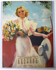 1939 Wall Calendar Tobacco Advertising A World of Sunshine Bradshaw Crandell VTG picture