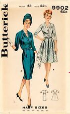 Butterick 9902 Slimliner Dress w Draped V-Neck, Full & Slim Skirt HALF Sz 22.5 picture