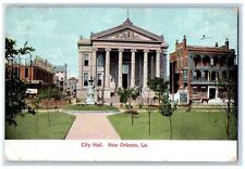 New Orleans Louisiana LA Postcard City Hall Building Exterior Scene 1909 Antique picture