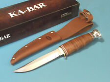 KA-BAR 1232 HUNTER stacked leather stainless fixed blade knife 8