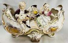 Antique Porcelain Double Reservoir Footed Vase Man & Woman French Provencial picture