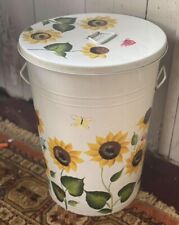 Sunflower Painted Tin Storage Can picture