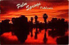 Postcard CA - c.1968 - Sunset over Palm Springs, California picture