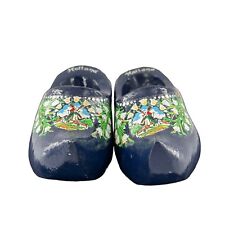 Decorative Mini Wooden Shoe Clogs Dutch Landscape Design Blue 4