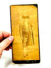 Antique Cabinet Card RARE photo of Spanish Bullfighter Mazzantini w/ Obit picture