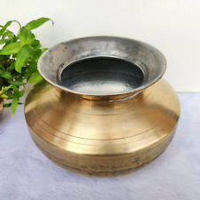 1930s Vintage Handcrafted Brass Cooking Pot Rare Kitchenware Collectible picture