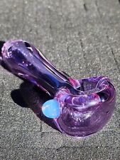 Clear Purple Glass Pipe, Hand Blown American Made 3.7