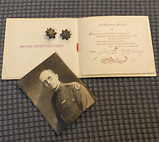 Lot Of WWI Items-Christmas Carol-Officer Photo- Lt. Col. Insignia (2) picture